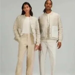 Lululemon lab Down Filled Jacket Coat Bomber Parka Quilted Cream Women's